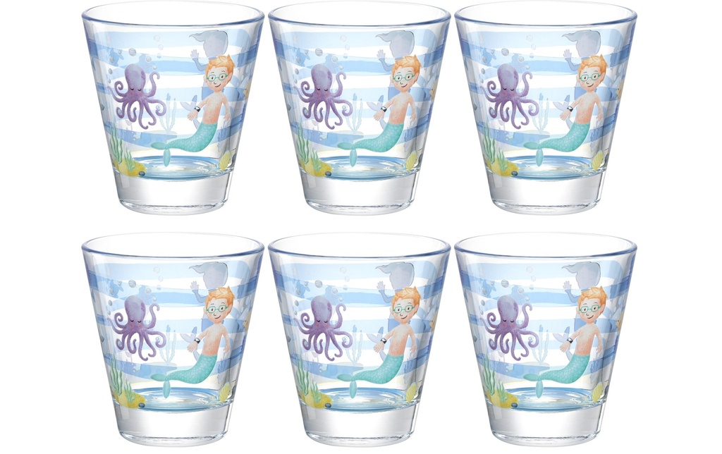 LEONARDO Verre à boire pour enfants Avventura 215 ml, 6 pièces, Mer