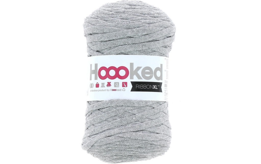 Hoooked Laine Ruban XL 250 g, Gris argent