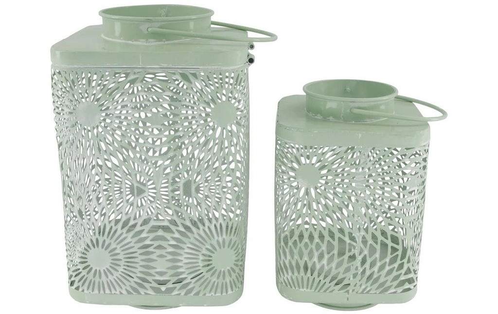 CHALET Photophore Shine Set de 2 pièces, Menthe