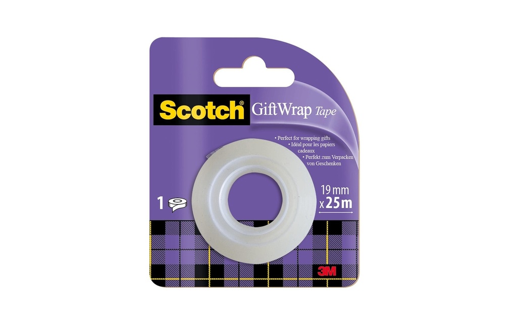 Scotch Ruban adhésif Scotch pour les cadeaux Rouleau de recharge 19 mm x 25 m