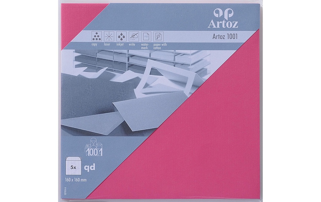 Artoz Enveloppe 1001, 16 x 16 cm, 5 Pièce/s, Fuchsia