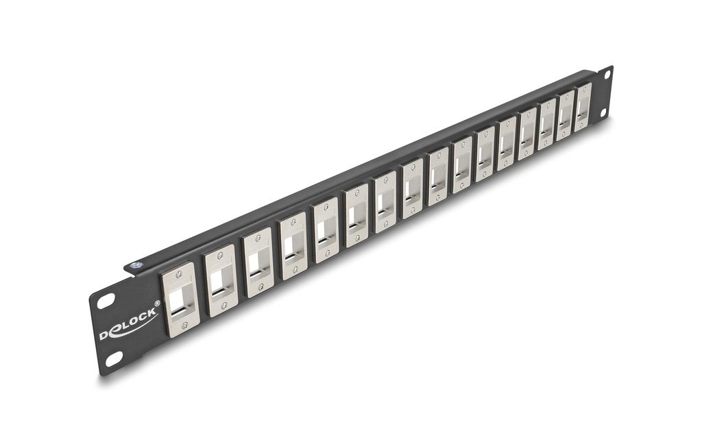 Delock Panneau de brassage Keystone 16 ports 1 U Rack 19