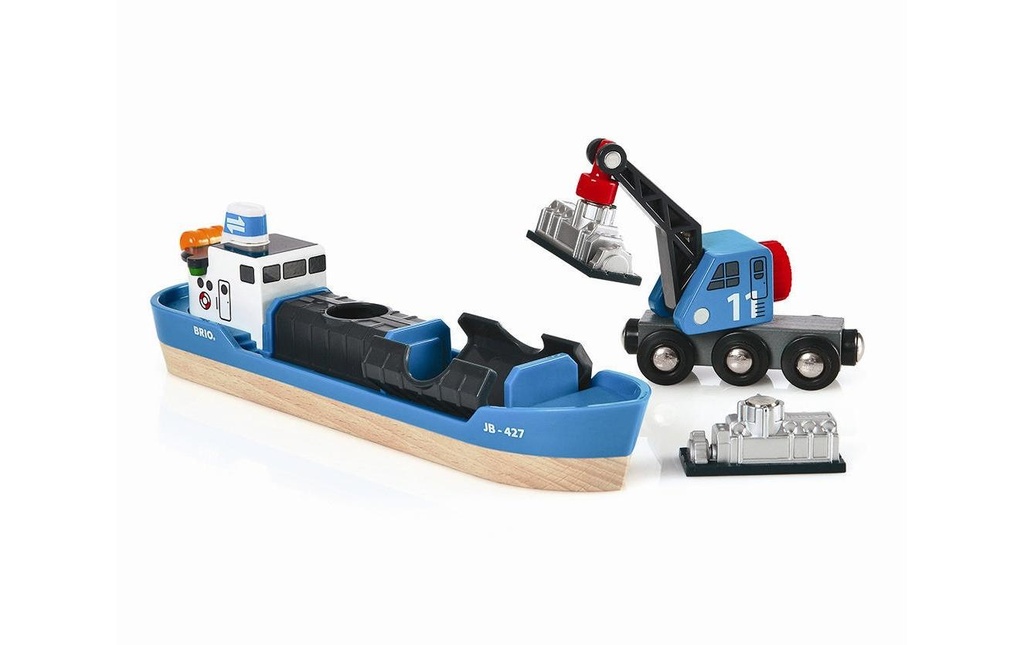 BRIO Porte-conteneurs + camion grue