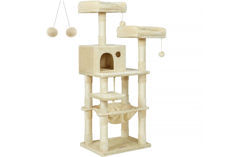 Feandrea Arbre à chat avec hamac 143 cm, beige