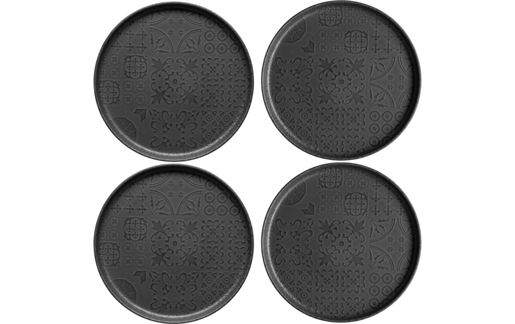 Mäser Assiettes pour le petit-déjeuner et à dessert Tiles UNO 22 cm, 4 pièces, noir