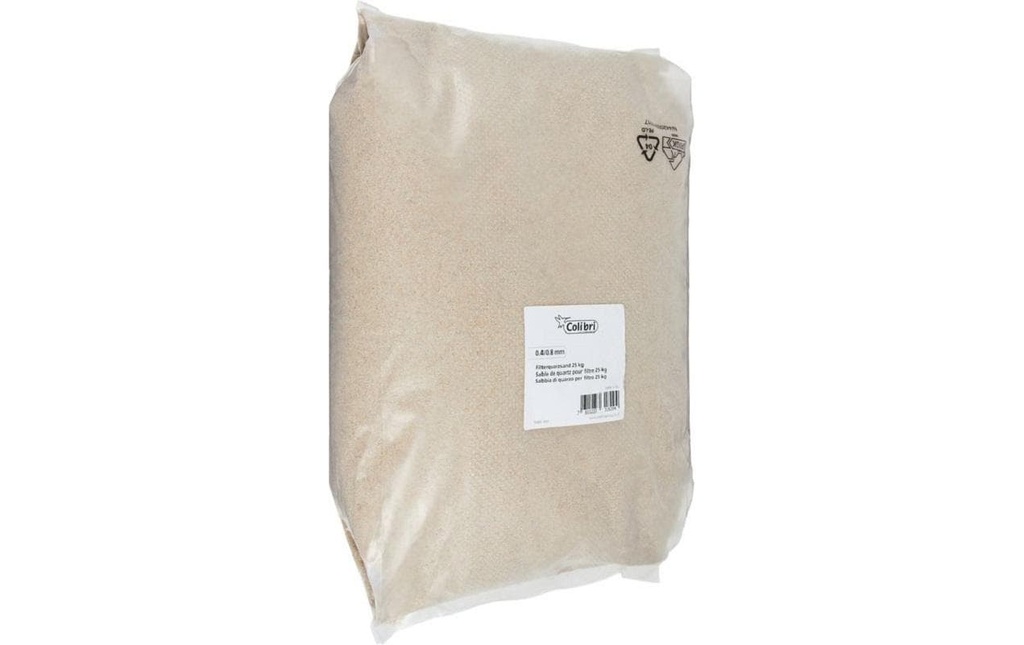 Colibri Sable de quartz 25 kg pour filtre, granulométrie 04/08