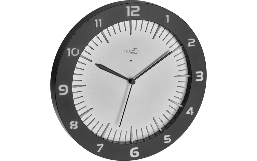TFA Dostmann Horloge murale radio Lumoclock avec éclairage coloré Noir