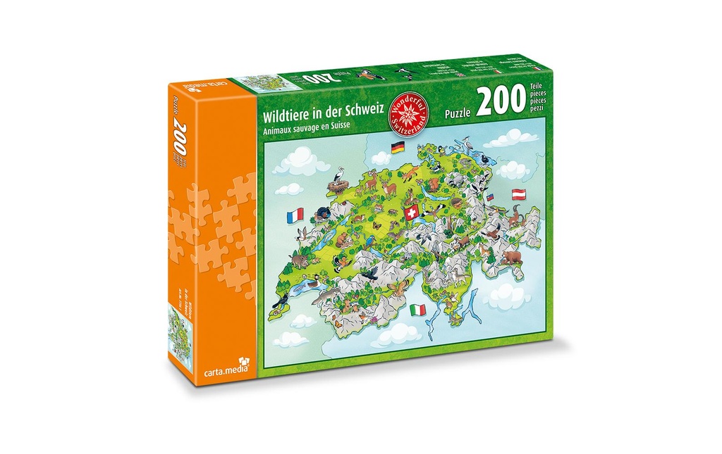 Carta.Media Puzzle Wildtiere in der Schweiz 200 pièces