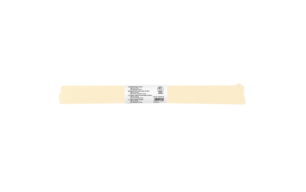 URSUS Papier crêpe 50 cm x 2,5 m, 32 g/m², crème