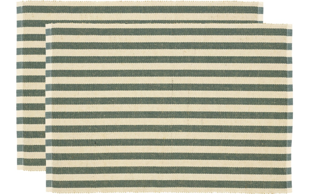 Södahl Set de table Statement Stripe 48 cm x 33 cm, 2 pièces, Vert/Beige