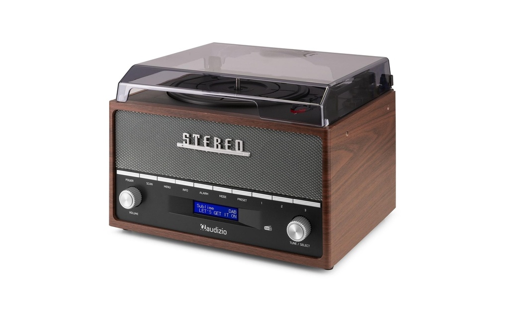 Audizio Tourne-disque Bluetooth Frisco Brun/Gris