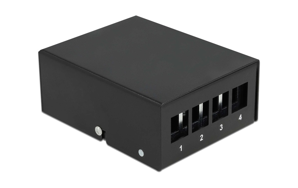 Delock Boîtier Panneau de distribution Keystone 4 ports noire