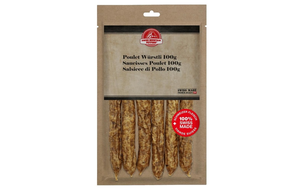 Swiss Mountain Petfood Articles à mâcher Poulet Saucisse 100 g