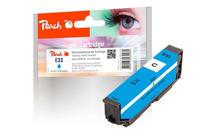 Peach Encre pour Epson No. 33 / T3342 Cyan