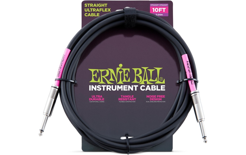 Ernie Ball Câbles d’instruments 6048 - 3.05 m, Noir