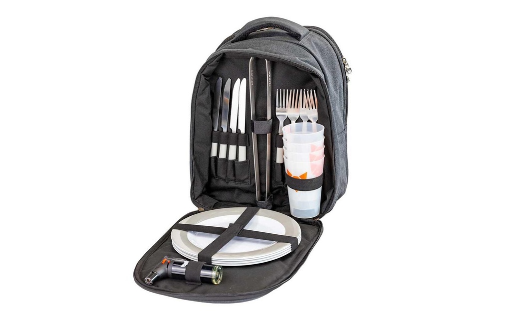 Fennek Grill Set de couverts pour le barbecue Backpack Noir