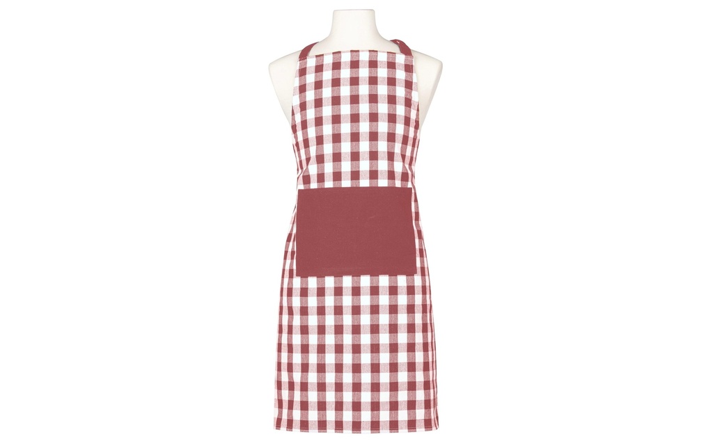 Ladelle Tablier de cuisine Eco Vichy 70 x 89 cm, rouge/blanc