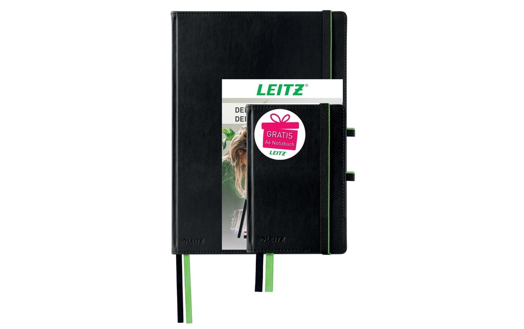 Leitz Bloc-notes Complete A4 + carnet de notes A6 À carreaux, Noir