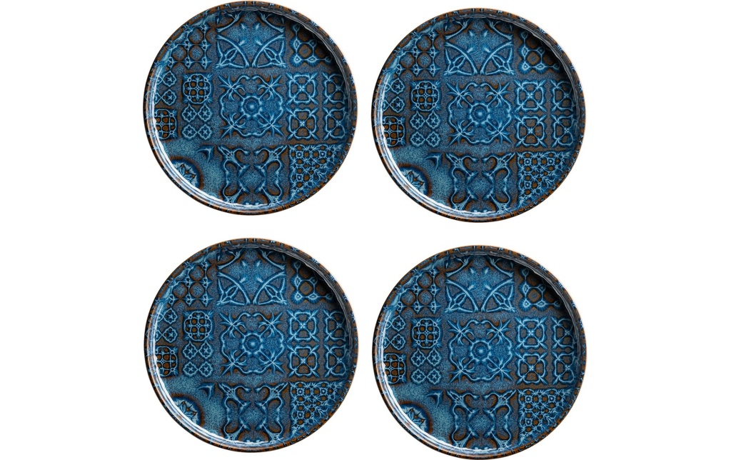 Mäser Assiettes pour le petit-déjeuner et à dessert Tiles UNO 22 cm, 4 pièces, bleu