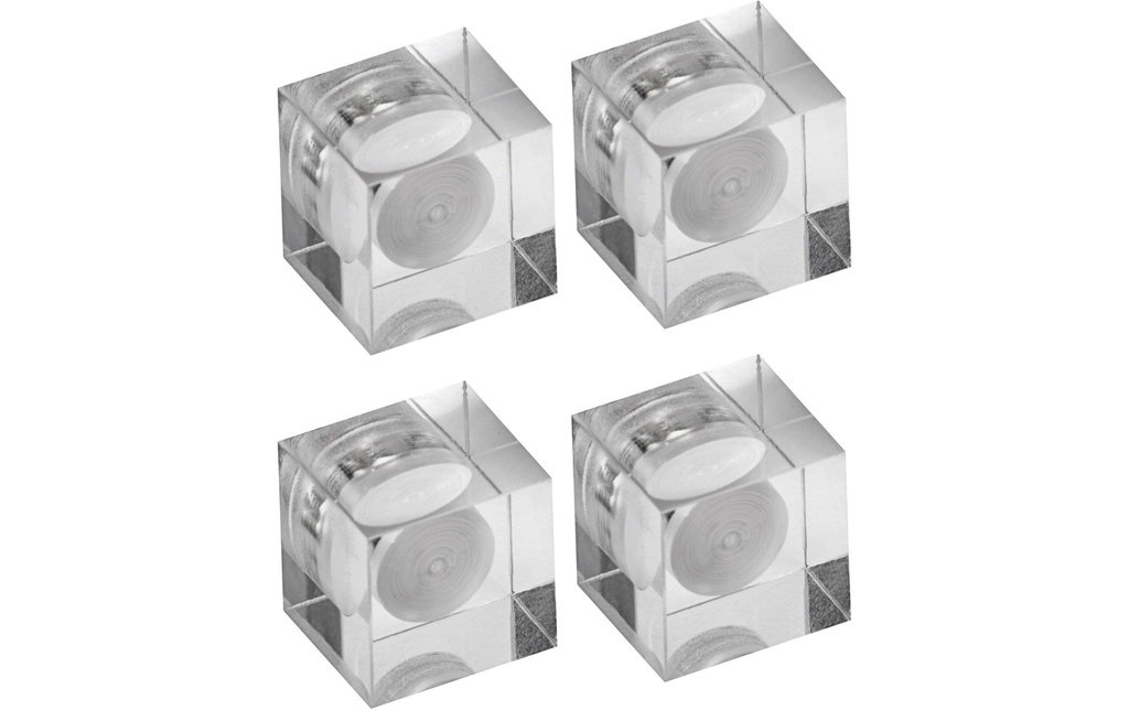 Maul Aimant cube néodyme acrylique 4 pièces, Argenté