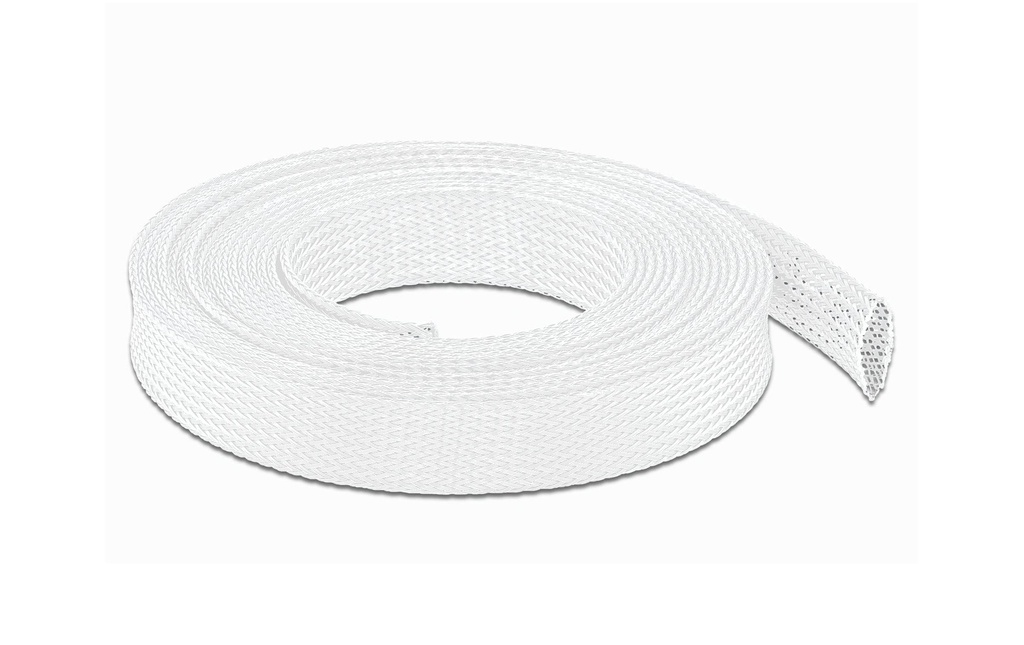 Delock Manchon tressé étirable 10 m x 19 mm Blanc