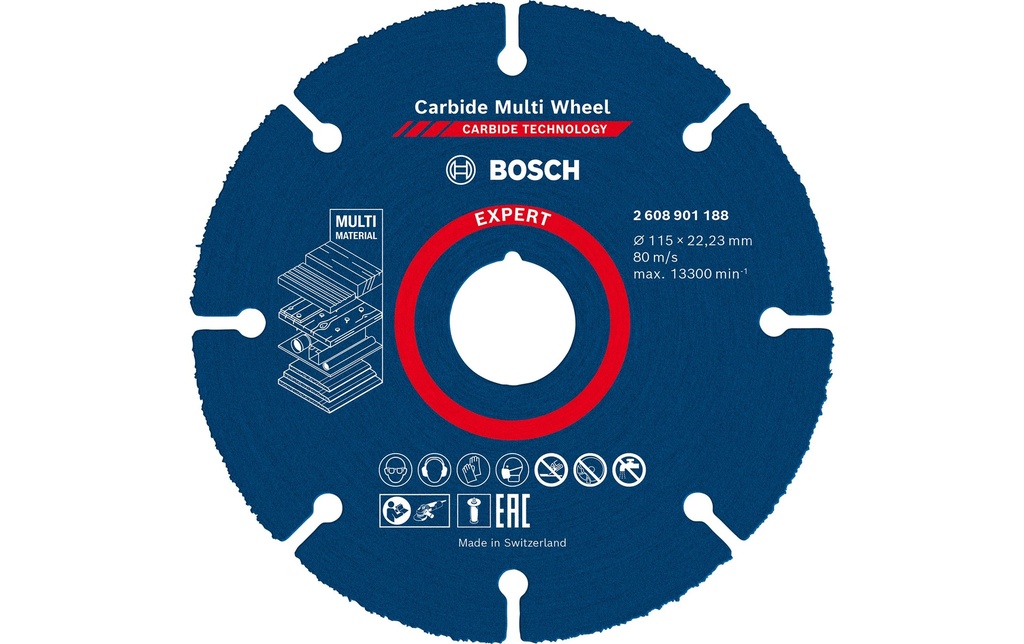 Bosch Professional Disque à trancher EXPERT Carbide Multi Wheel, 115 mm