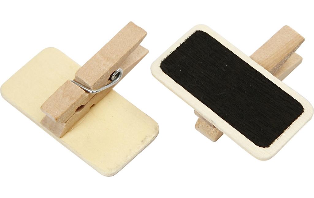 Creativ Company Mini-tableau noir avec agrafes 4 x 2 cm, 12 pièces