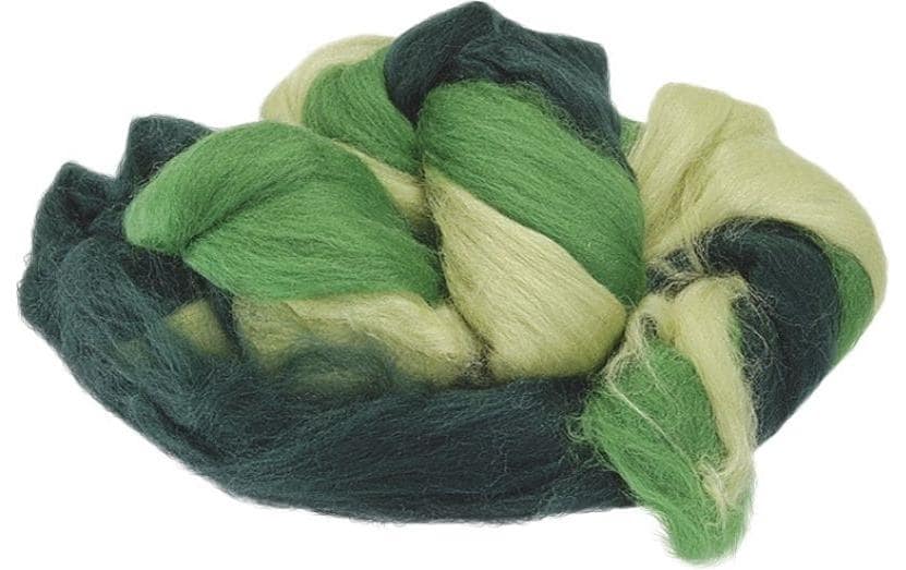 Heyda Laine de feutre Mélange 3 brins 50 g, Vert/Vert clair