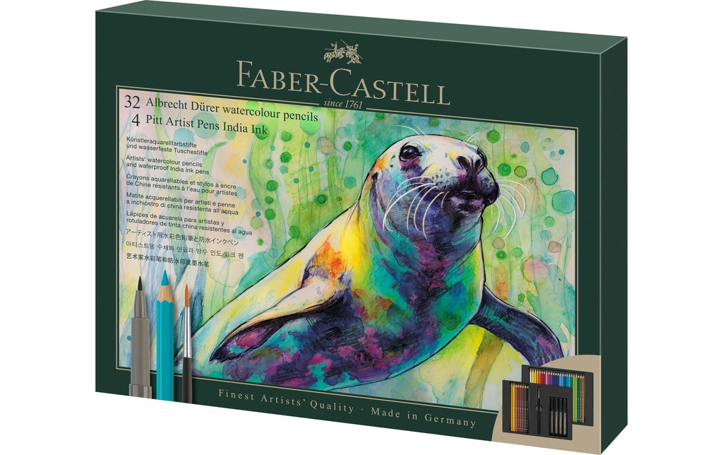 Faber-Castell Crayons de couleur Albrecht Dürer & Pitt Artist Pen, Set de 37