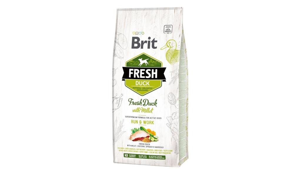 Brit Alimentation sèche Fresh Dog Active canard, 12 kg