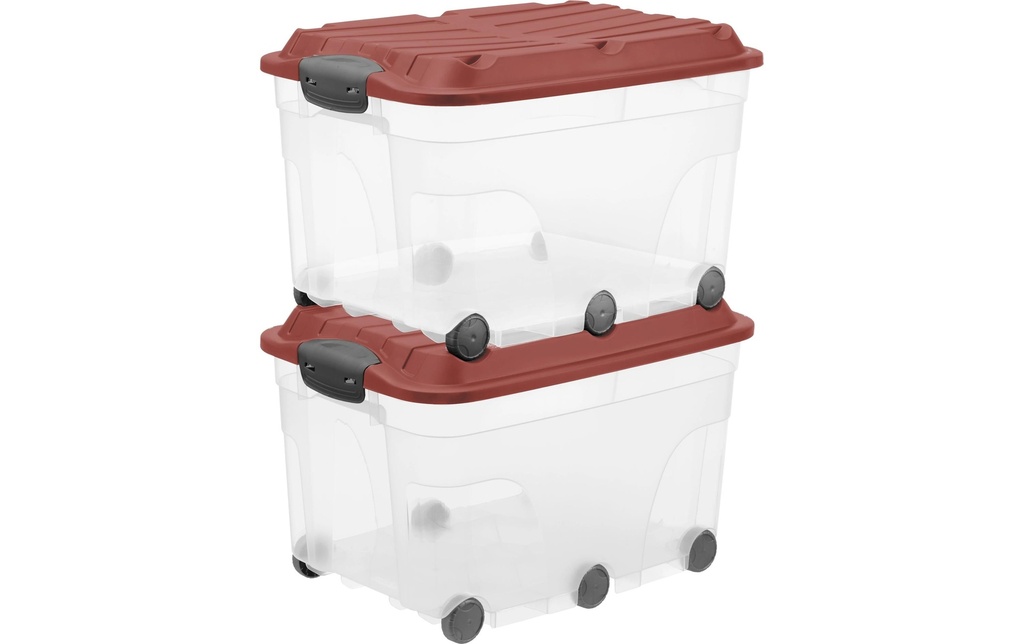 Rotho Boîte de rangement ROLLER6 Rouge, 2 pcs.