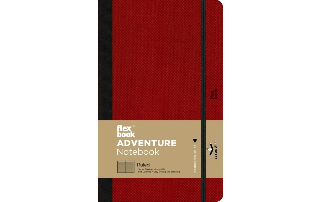 Flexbook Adventure Notebook 13 x 21 cm, À lignes, Rouge