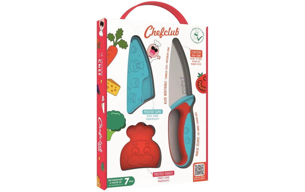 Chefclub Service de table pour enfants Couteau Bleu/Rouge