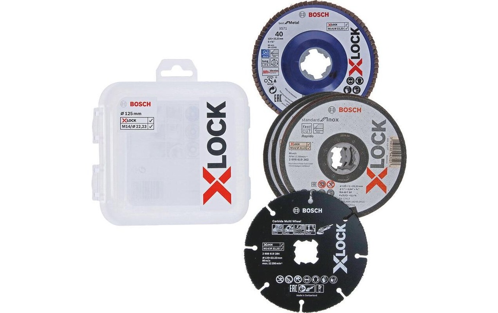 Bosch Professional Kit de démarrage X-LOCK Disques à tronçonner et à lamelles 125mm