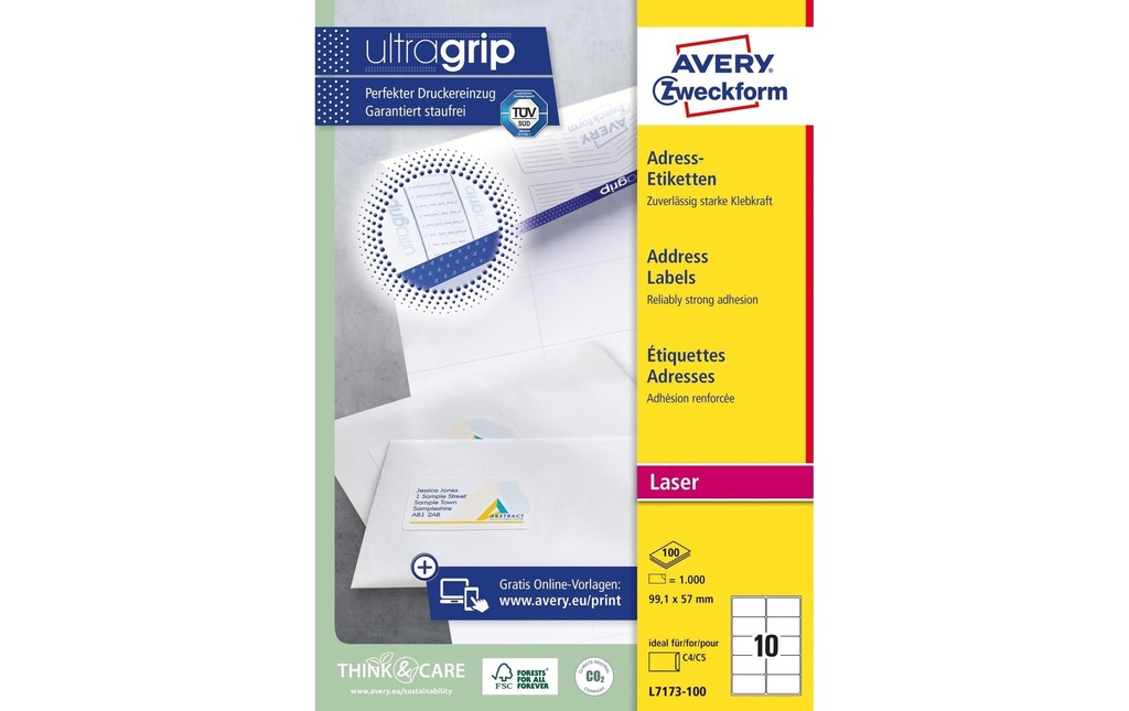 Avery Zweckform Étiquettes d’expédition L7173-100 99.1 x 57 mm
