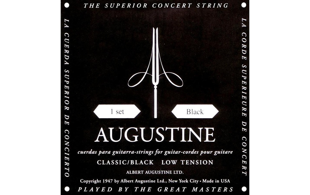 Augustine Cordes de guitare Classic Black Soft