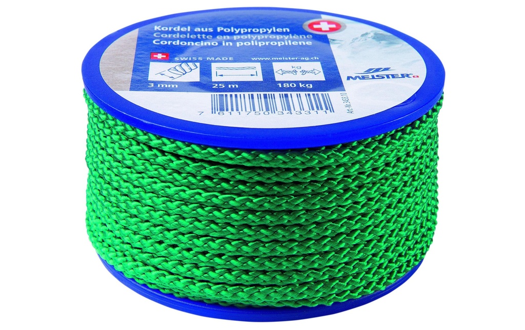 Meister Cordon Ø 3 mm, 25 m, 180 kg, verdoyant