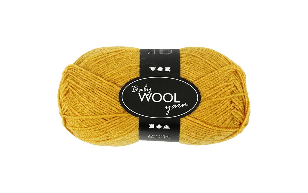 Creativ Company Laine Fil pour bébé Merino 50 g 14/4 Jaune foncé