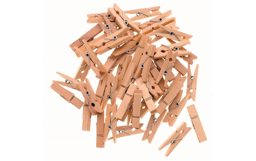 Glorex Petites pièces en bois Pinces à linge, 48 pièces