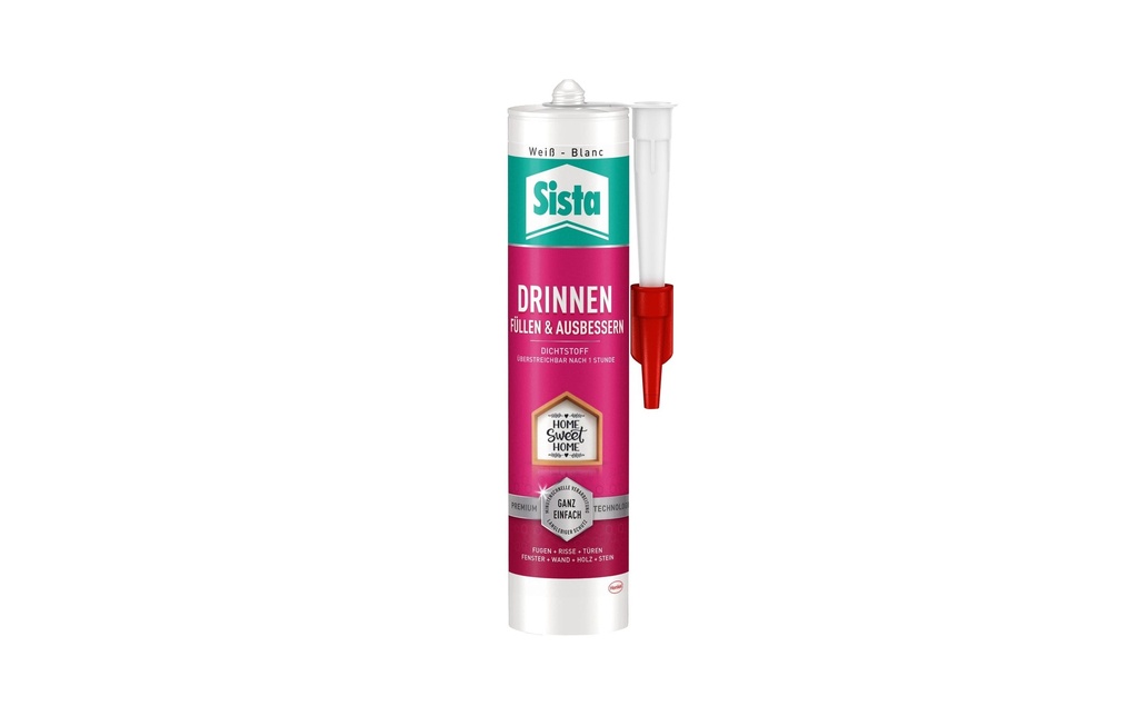 Sista Mastic Remplir &amp; réparer à l'intérieur 280 ml, blanc
