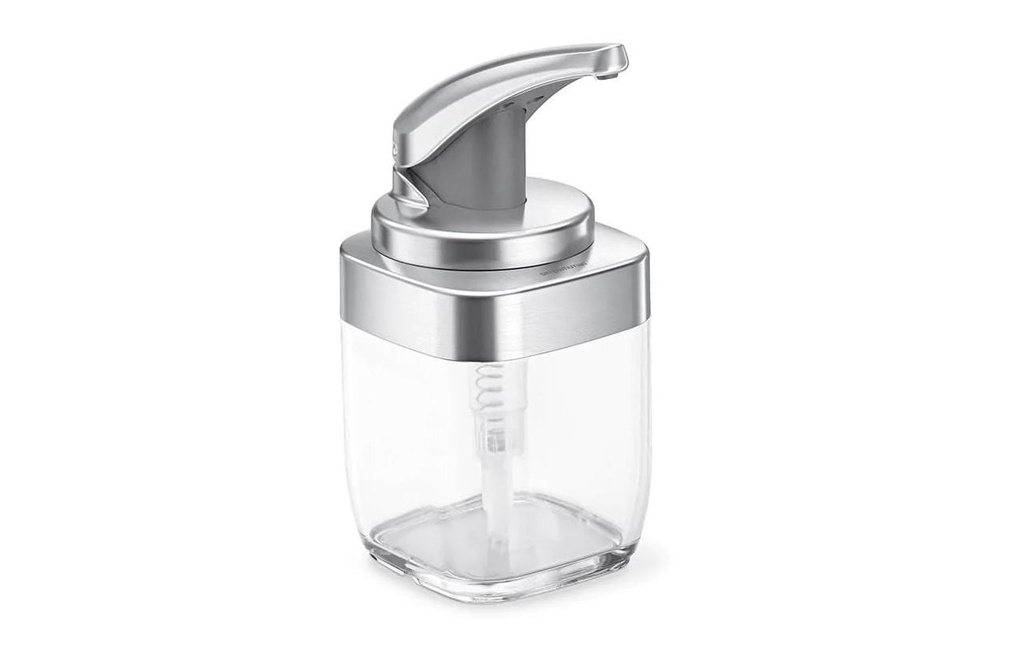 Simplehuman Distributeur de savon 444 ml, Transparent/Argenté