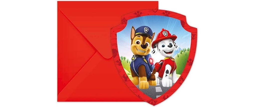 We fiesta Party Carte d’invitation Paw Patrol 6 pièces