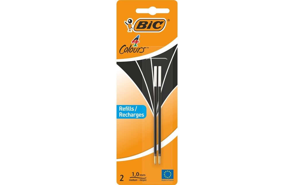 BIC Refill 4Colours noir med.BL2 (2 pces)