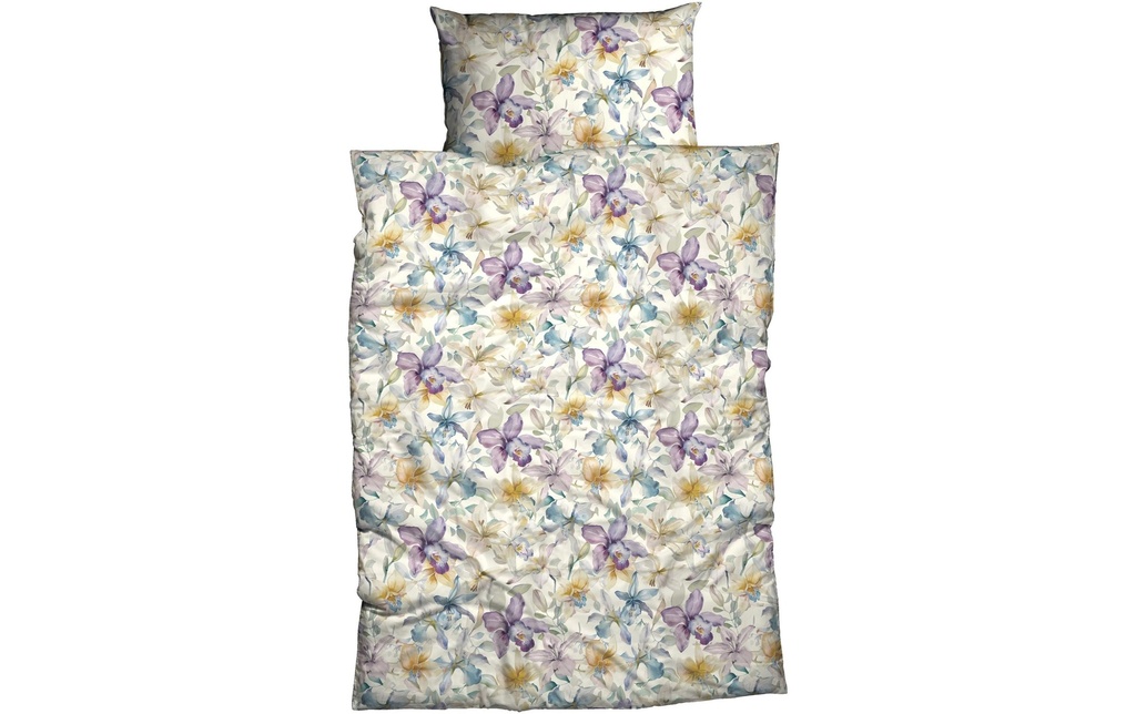 Nobilium Housse de duvet Erna 50 x 70 cm, vanille/fleur
