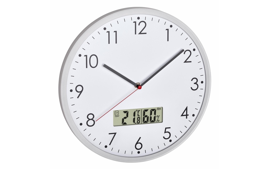 TFA Dostmann Horloge murale Ø 30.2 cm, blanc