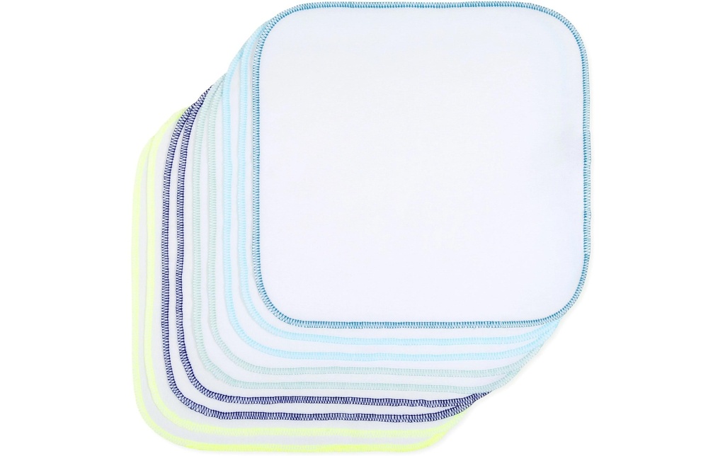 MAKIAN Gant de toilette en molleton, lot de 9 30 x 30 cm, bleu