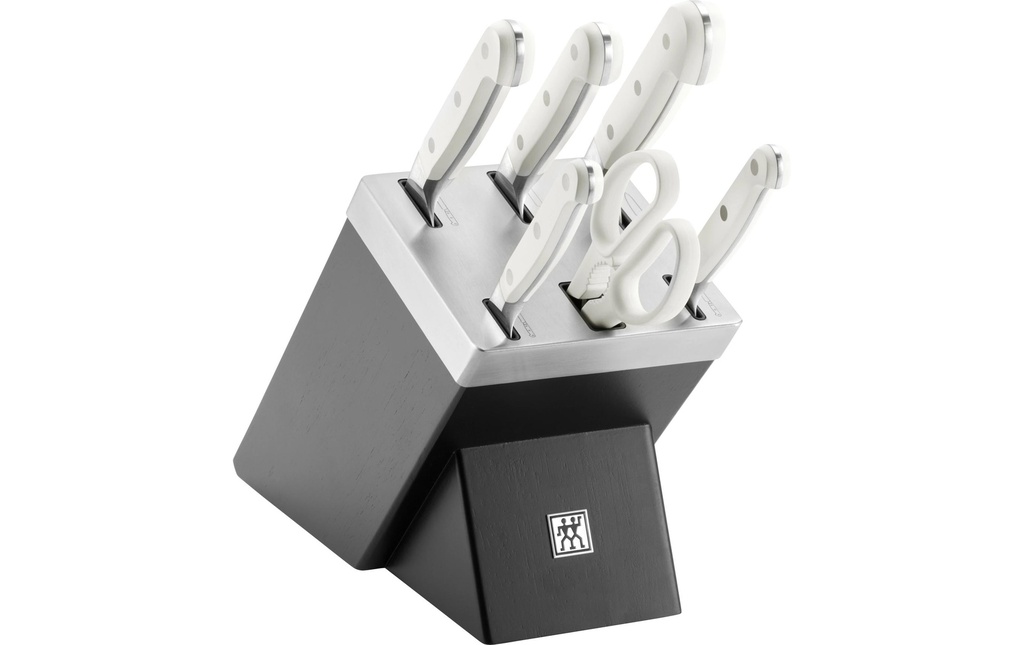 Zwilling Kits de bloc de couteaux avec couteaux Pro le blanc Noir, 7 pièces