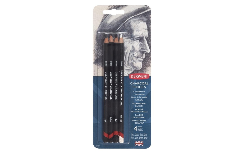 Derwent Des crayons de charbon, 4 pièces