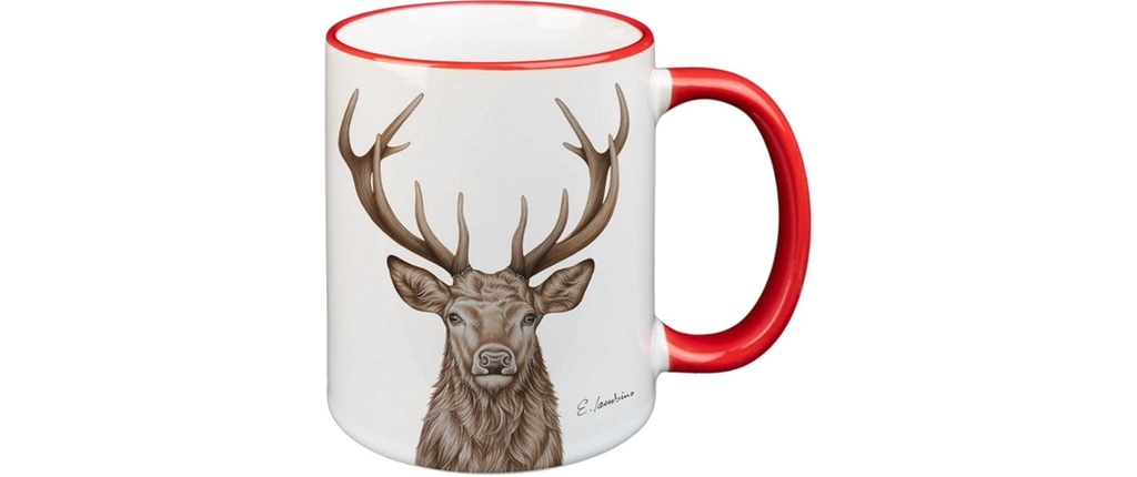 creanorm Tasse Cerf 330 ml, 1 Pièce/s, Rouge/Blanc