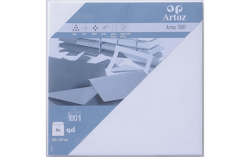 Artoz Enveloppe 1001, 16 x 16 cm, 5 Pièce/s, Fleur blanche